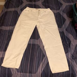 white straight leg jeans
